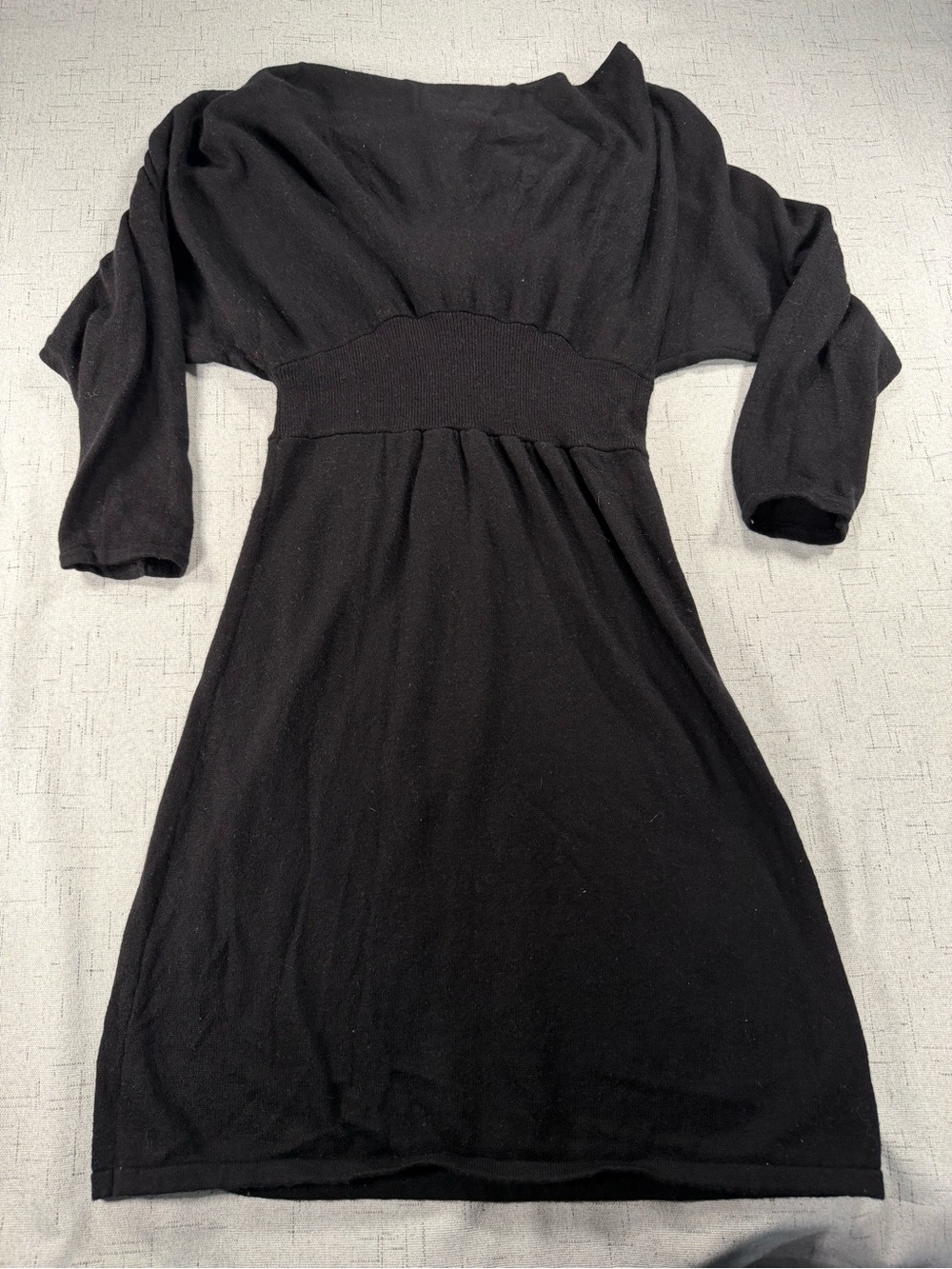 Express Classic Black Knit Waist-Detail Women's Dress